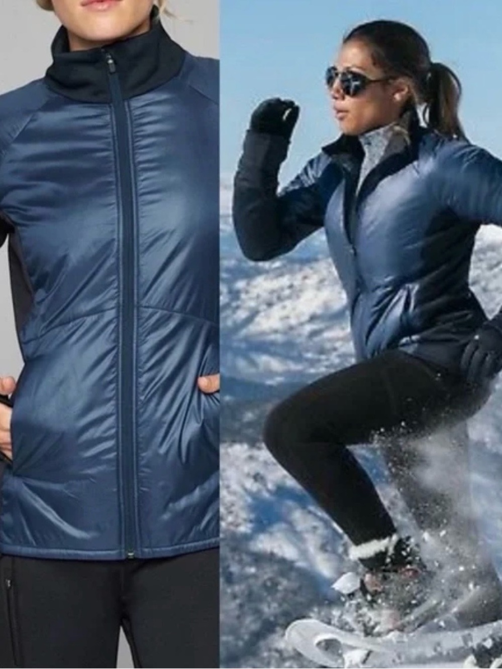 Athleta insulated hybrid rock creek black sporty urban Jacket size XS